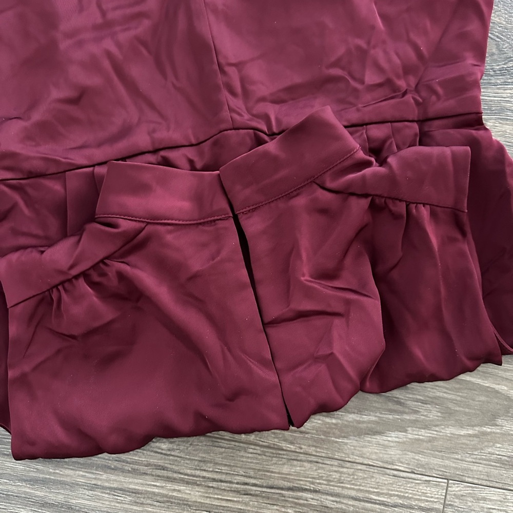 NWT Lulu's Burgundy Satin Sleeveless Jumpsuit - Picture 3 of 6